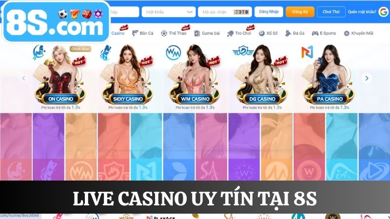Top live casino uy tín nhất 2025 - 8S